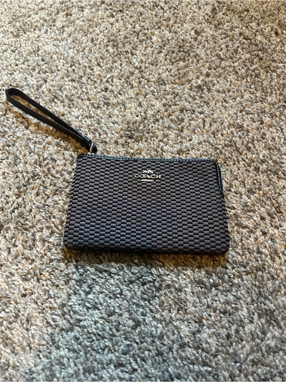 Coach Black Woven-Texture Wristlet